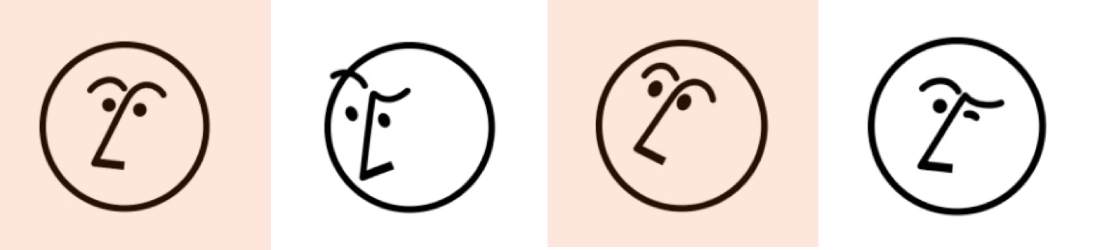 Four variations of Notion's AI icon displaying different facial expressions.