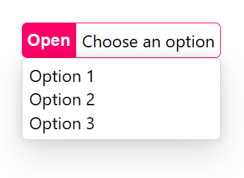 A styled selectmenu with a bright pink open button and a box-shadow around the listbox.
