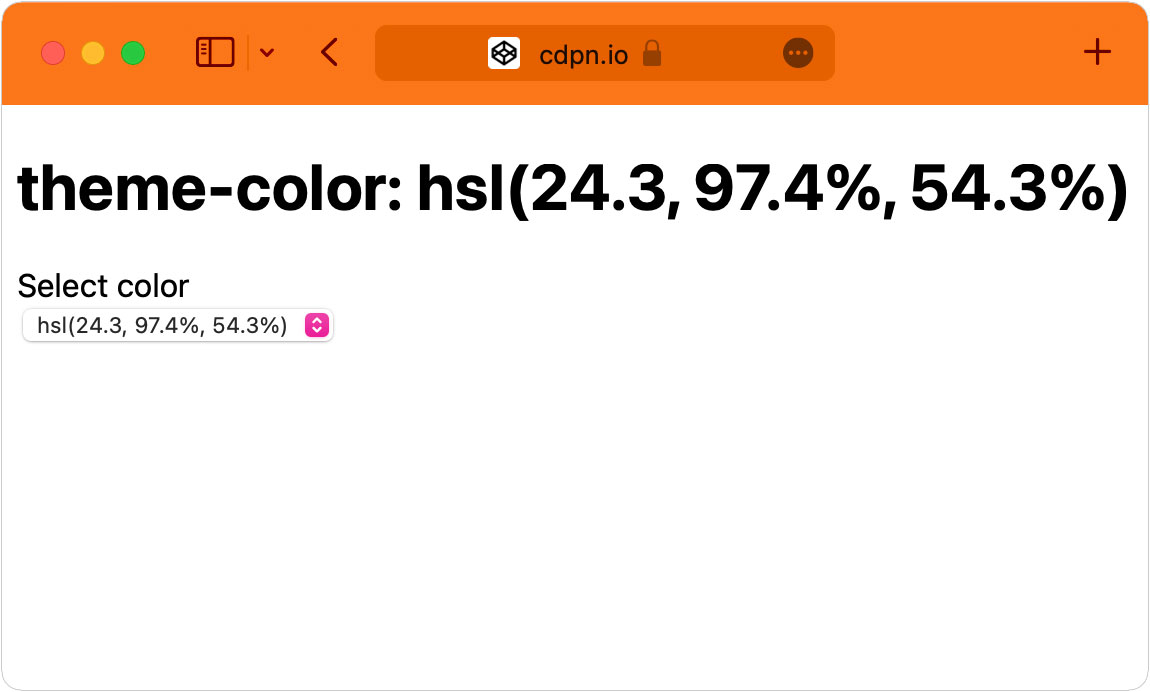 Blank webpage with orange header.