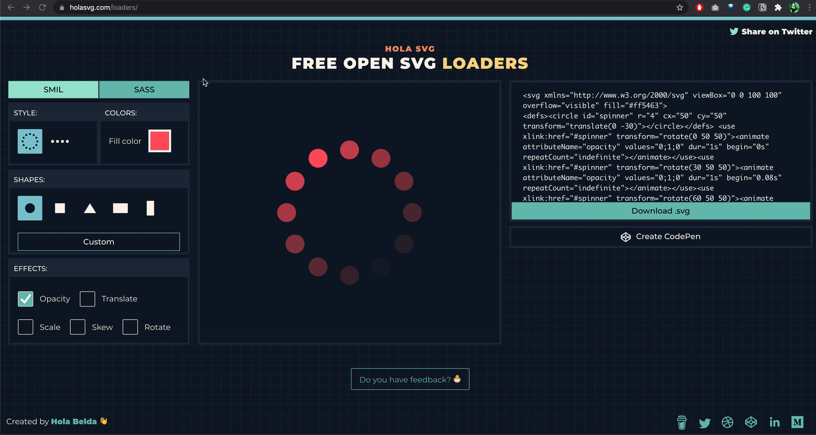 How I Made a Generator for SVG Loaders With Sass and SMIL Options